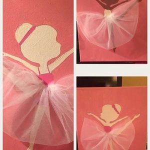 BALLERINA - Hand Painted/mixed media canvas Art